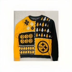 Pittsburgh Steelers Winter Knit Sweater Mens 2XL Crew Neck Snow Flake Christmas